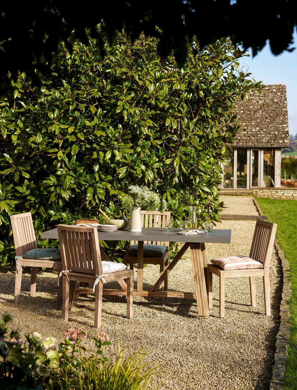Chilford Dining Table - Acacia Wood & Polystone, Grey, Small