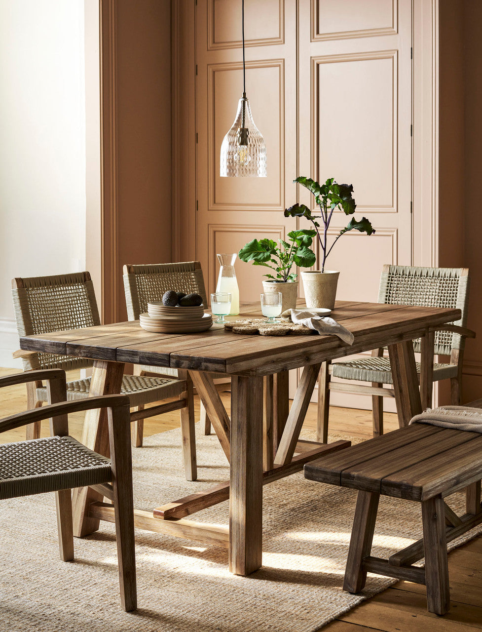 Chilford Solid Dining Table - Acacia Wood, Natural, Small