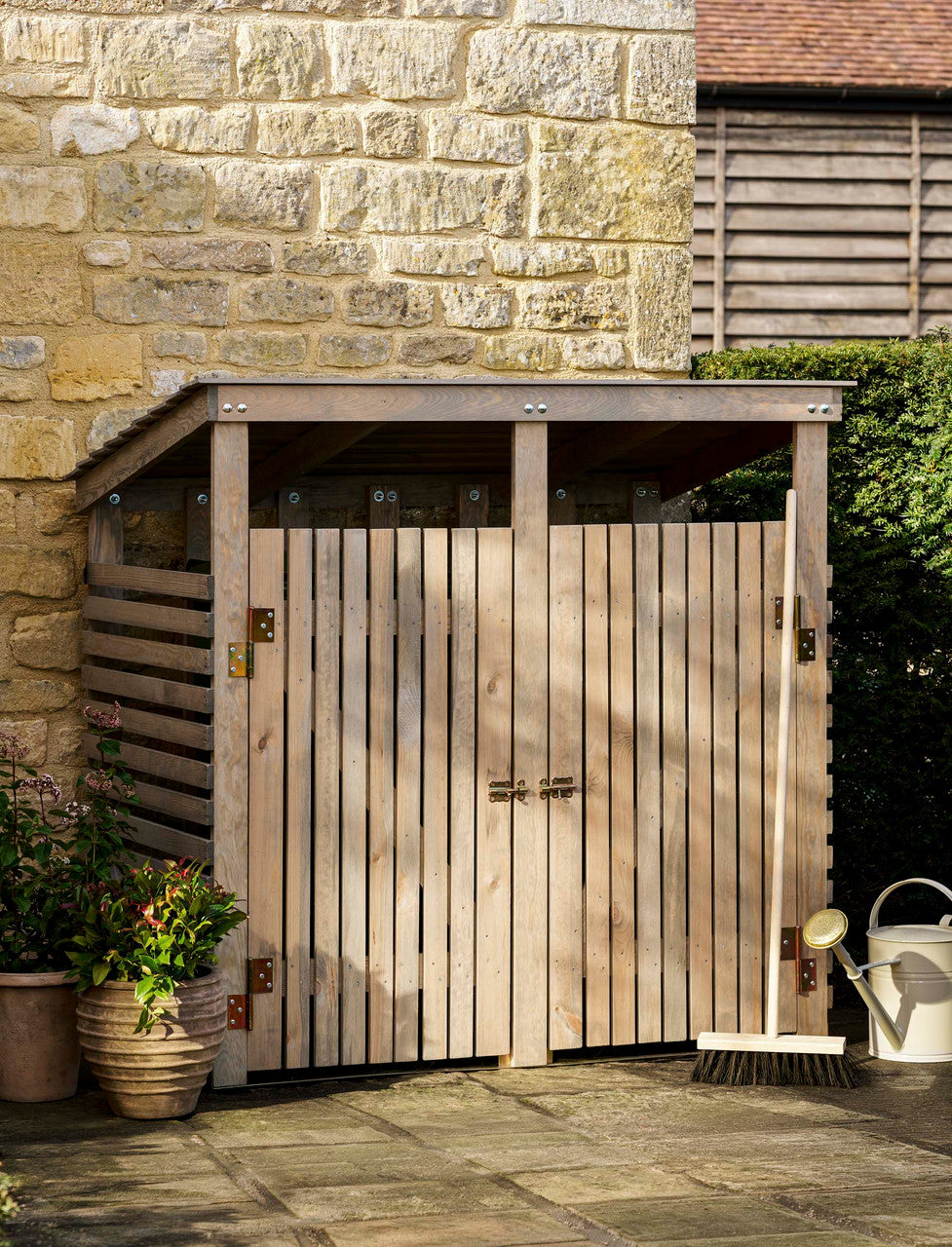 Aldsworth Bin Store Double - Spruce, Natural