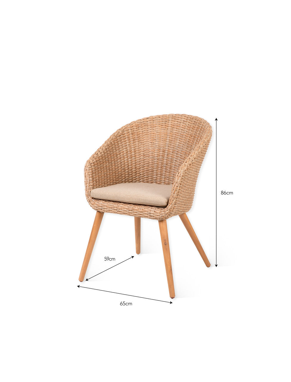 Widford Dining Chair - Acacia Wood, Natural, Set of 2