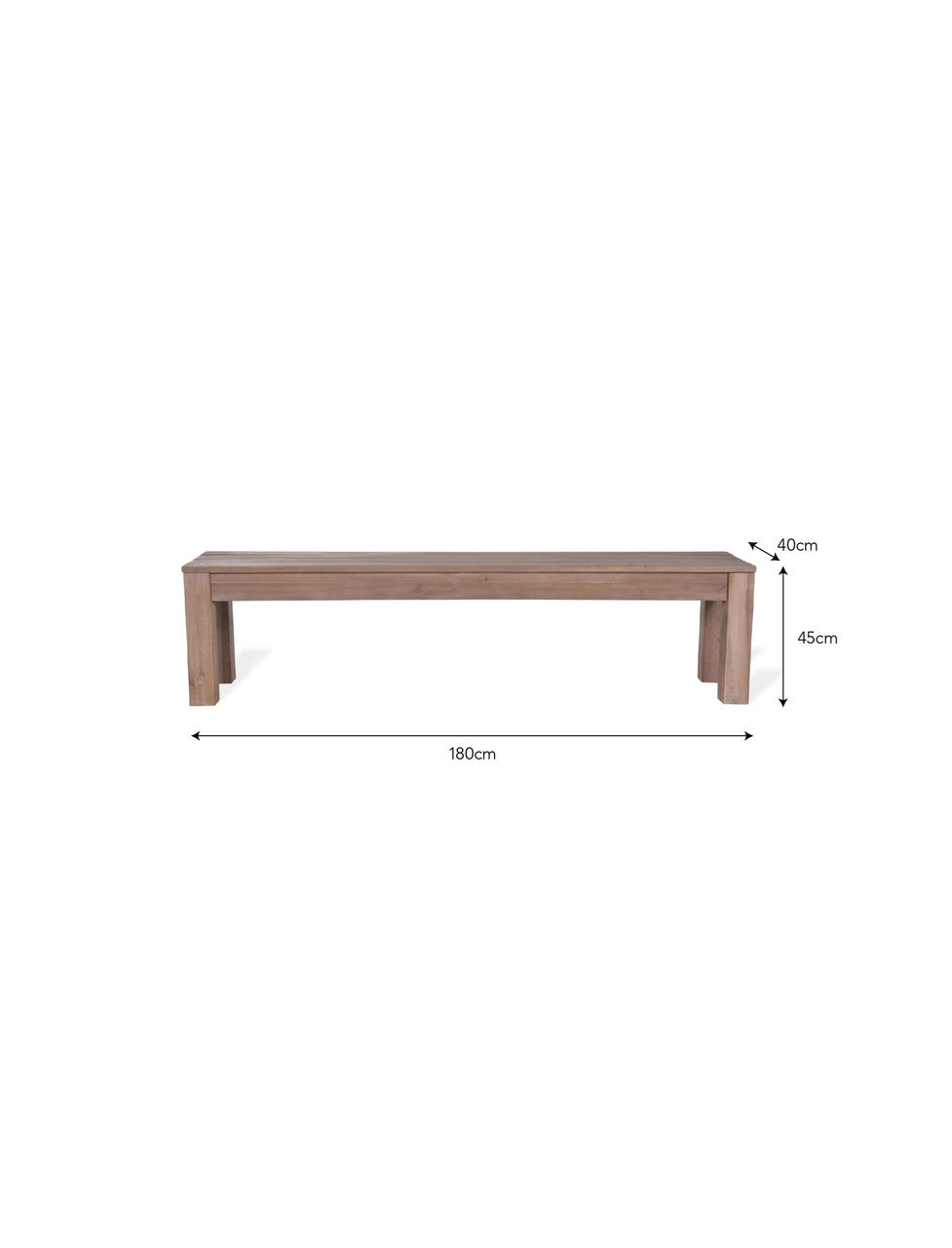 Porthallow Bench - Acacia Wood, Natural