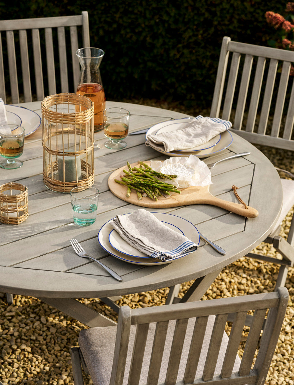 Letcombe 4 Seater Dining Set - Acacia Wood, Whitewash