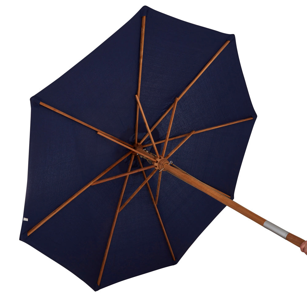 Parasol Teak 2.5m Blue