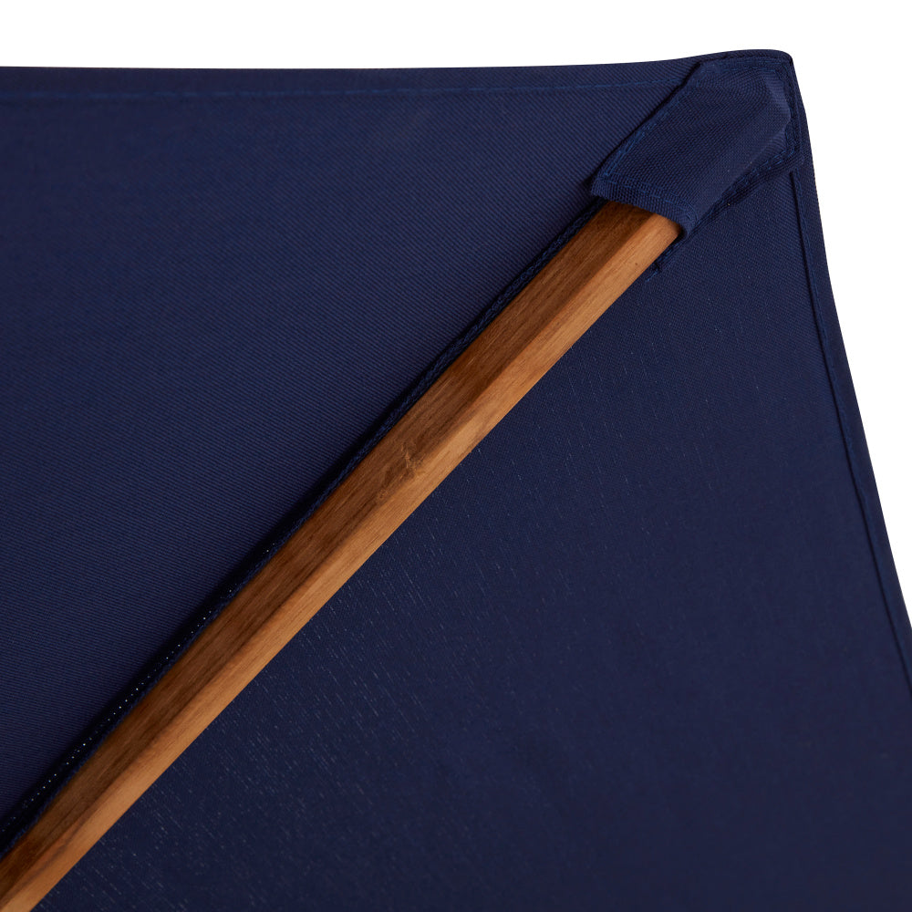 Parasol Teak 2.5m Blue