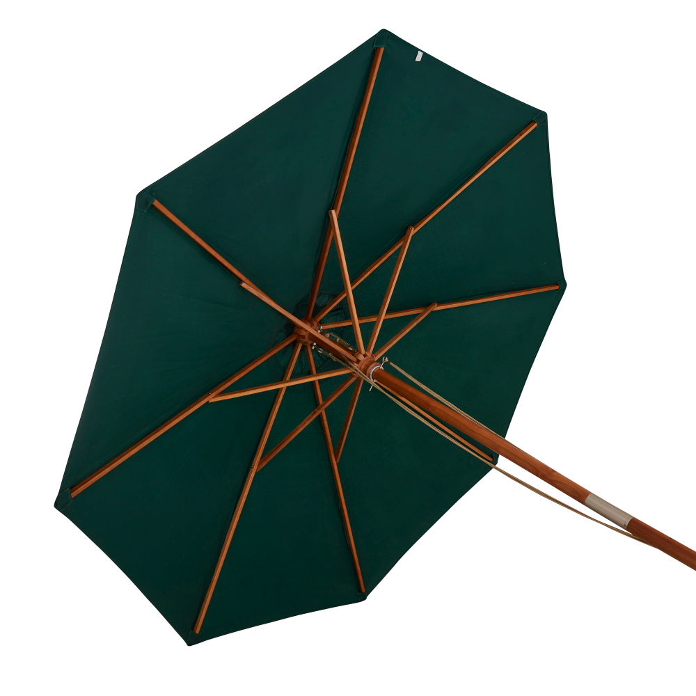Parasol Teak 3m Green