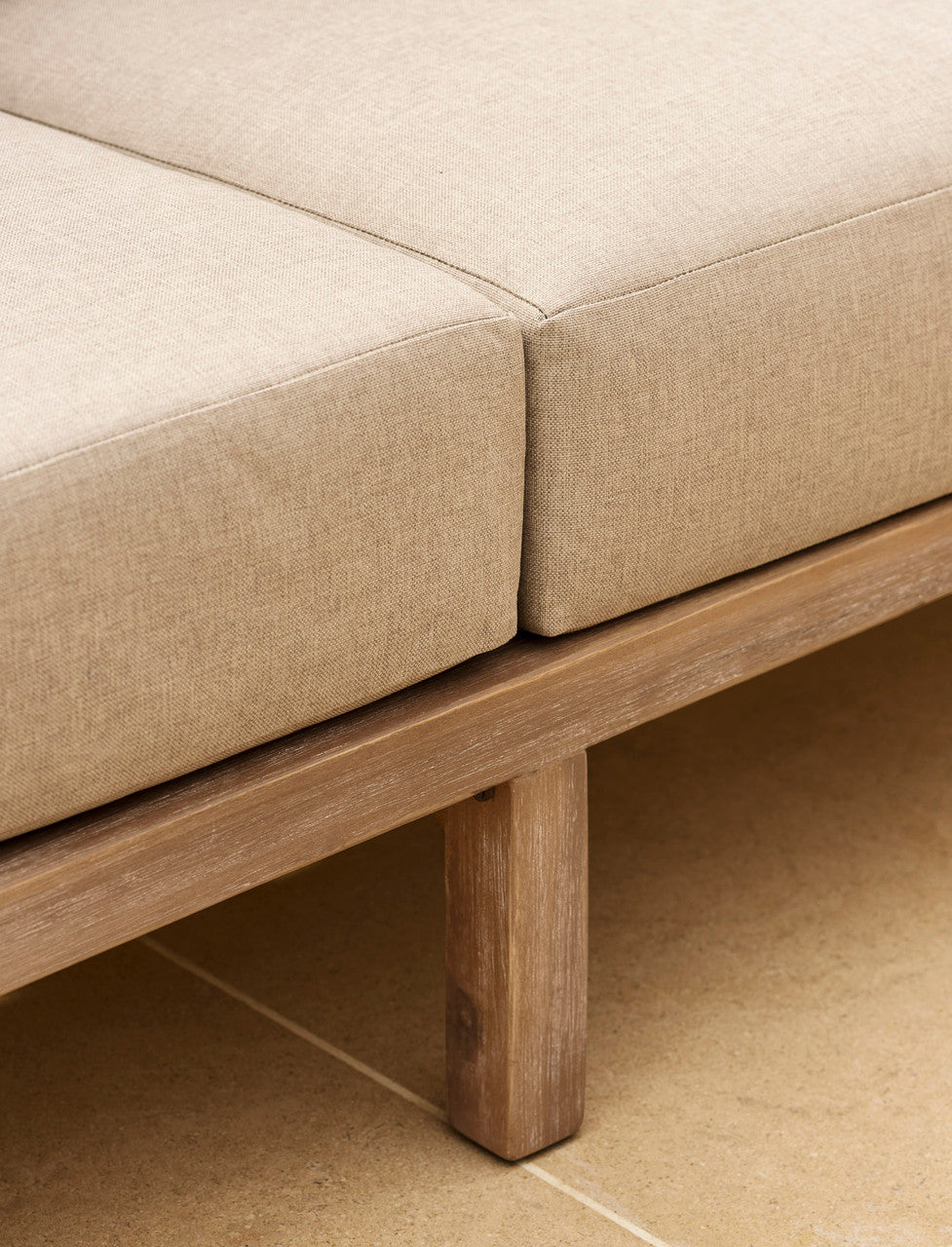 Porthallow 2 Seater Sofa Set - Acacia Wood, Dark Natural