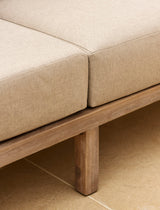 Porthallow 2 Seater Sofa Set - Acacia Wood, Dark Natural
