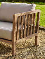 Porthallow 3 Seater Sofa Set - Acacia Wood, Dark Natural