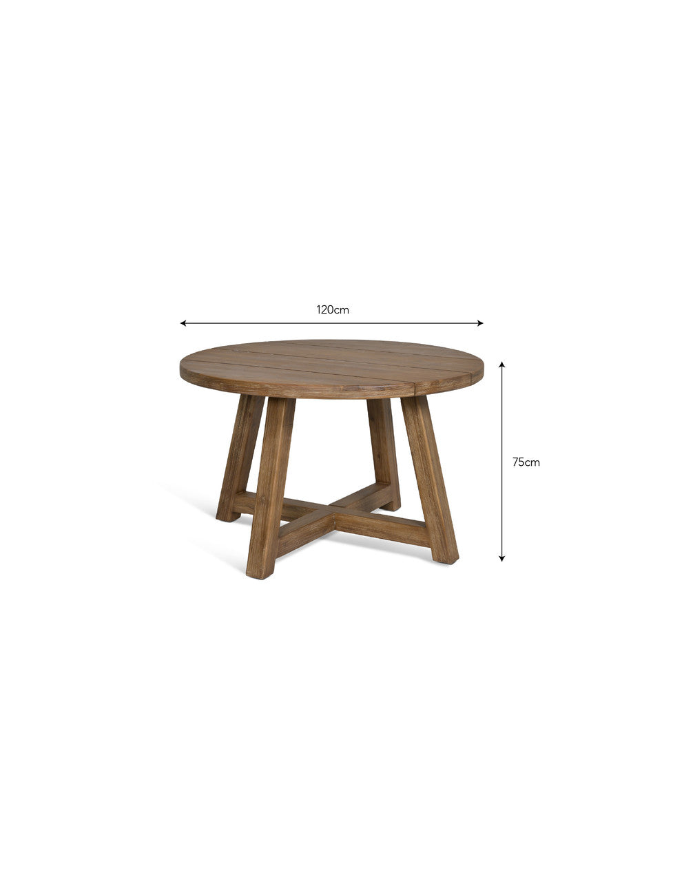 Chilford Solid Round Dining Table - Acacia Wood, Natural