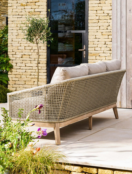 Lynton 3 Seater Sofa - Acacia Wood, Grey