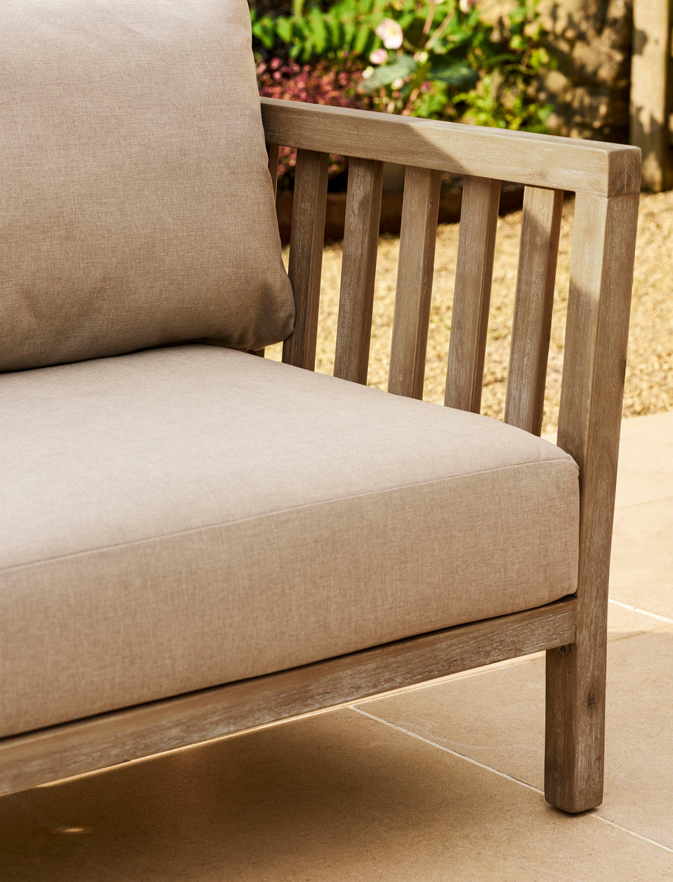 Porthallow 2 Seater Sofa Set - Acacia Wood, Dark Natural