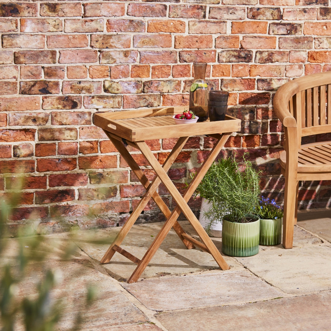 Hidcote Teak Butlers Tray & Folding Stand