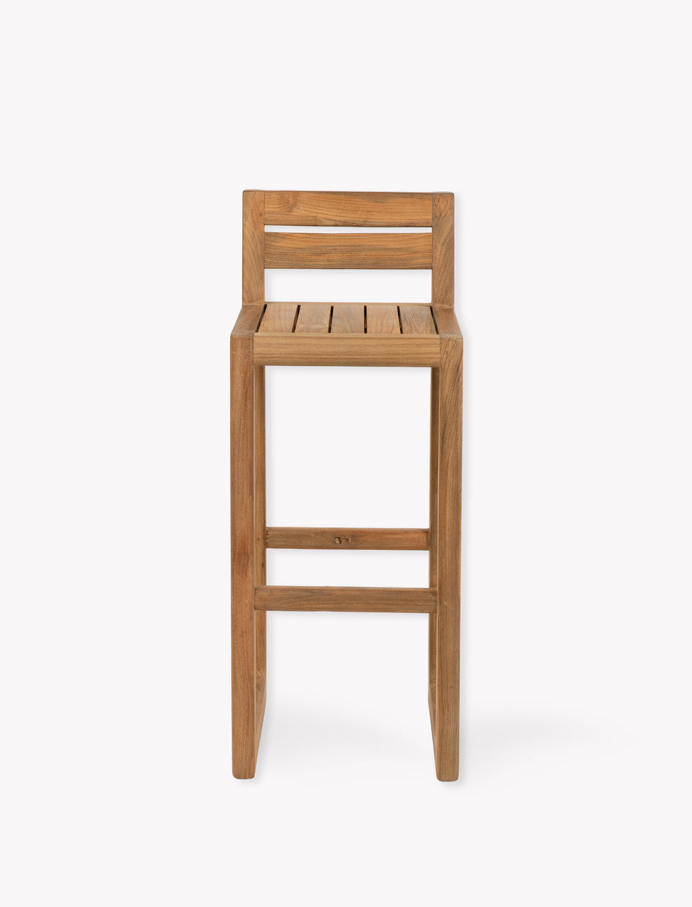 Dashwood Bar Stool With Back - Reclaimed Teak, Natural, Set of 2