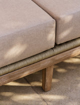 Lynton 2 Seater Sofa - Acacia Wood, Grey