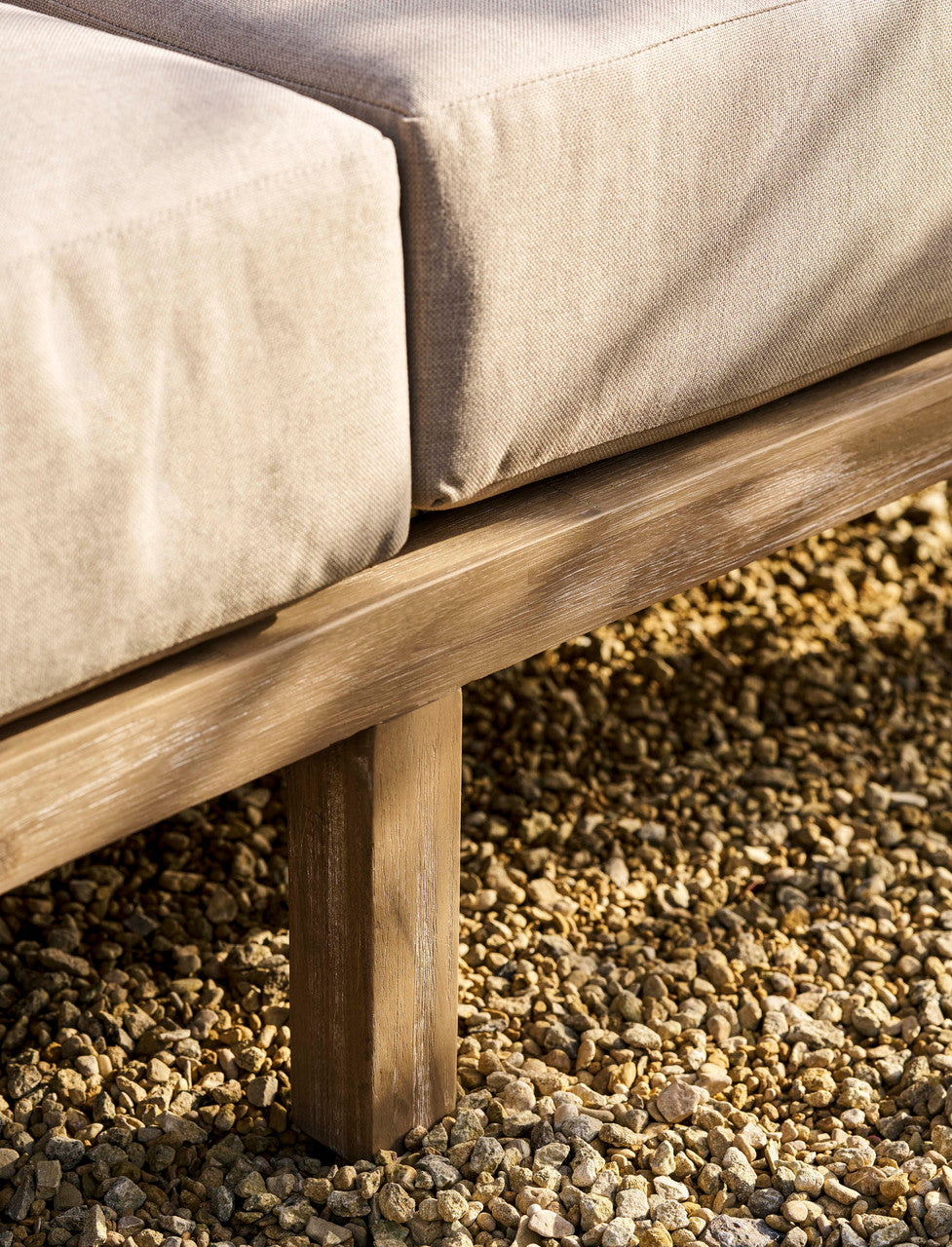 Porthallow 3 Seater Sofa Set - Acacia Wood, Dark Natural