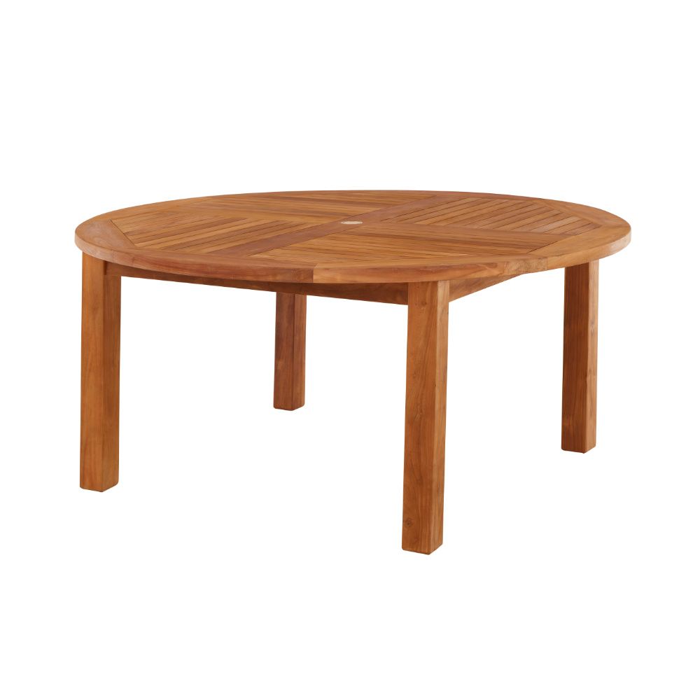 Churn Teak Round Table 150cm & 8 Henley Stacking Armchairs