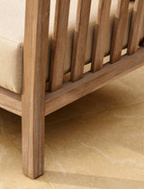 Porthallow 2 Seater Sofa Set - Acacia Wood, Dark Natural