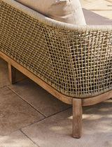 Lynton 2 Seater Sofa - Acacia Wood, Grey