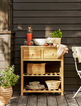 Stonesfield Outdoor Storage Two Shelves - Acacia Wood, Natural