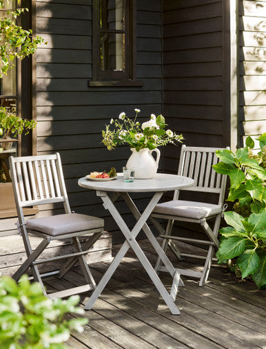 Letcombe Bistro Set - Acacia Wood, Whitewash