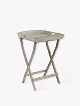 Letcombe Butlers Tray & Stand - Acacia Wood, Whitewash