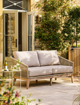Lynton 2 Seater Sofa - Acacia Wood, Grey
