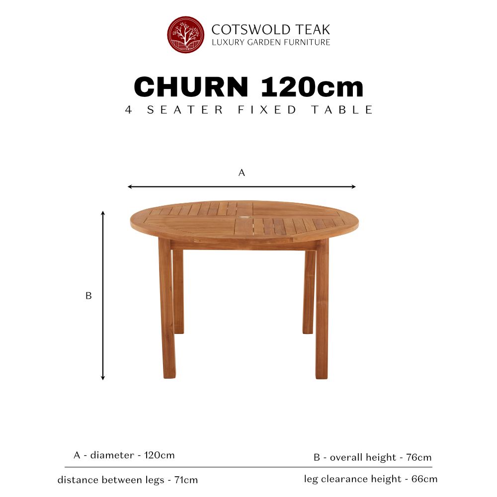 Churn Teak Round Table with 4 Malvern Carver Chair Set