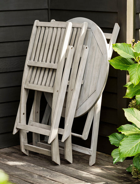 Letcombe Bistro Set - Acacia Wood, Whitewash