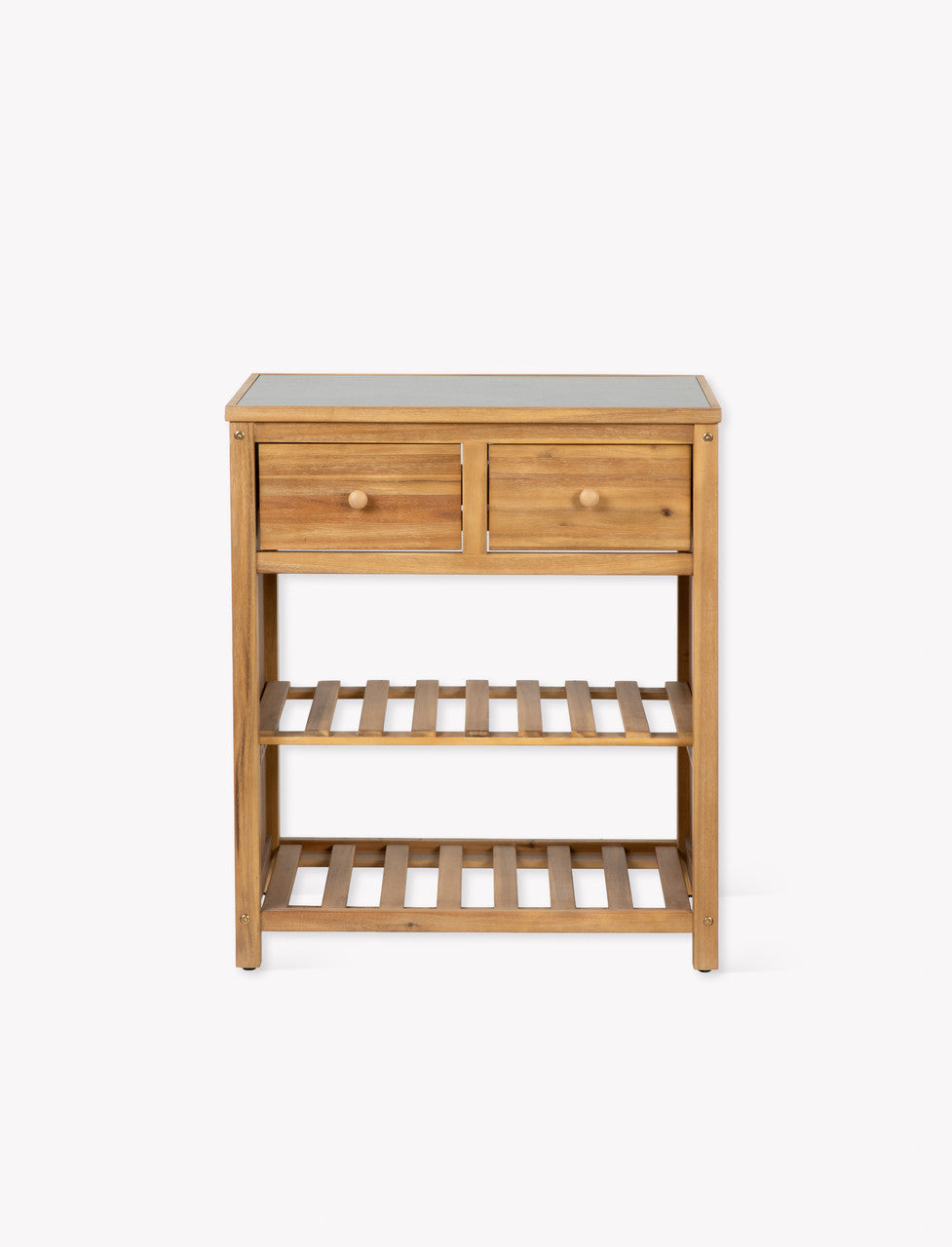 Stonesfield Outdoor Storage Two Shelves - Acacia Wood, Natural