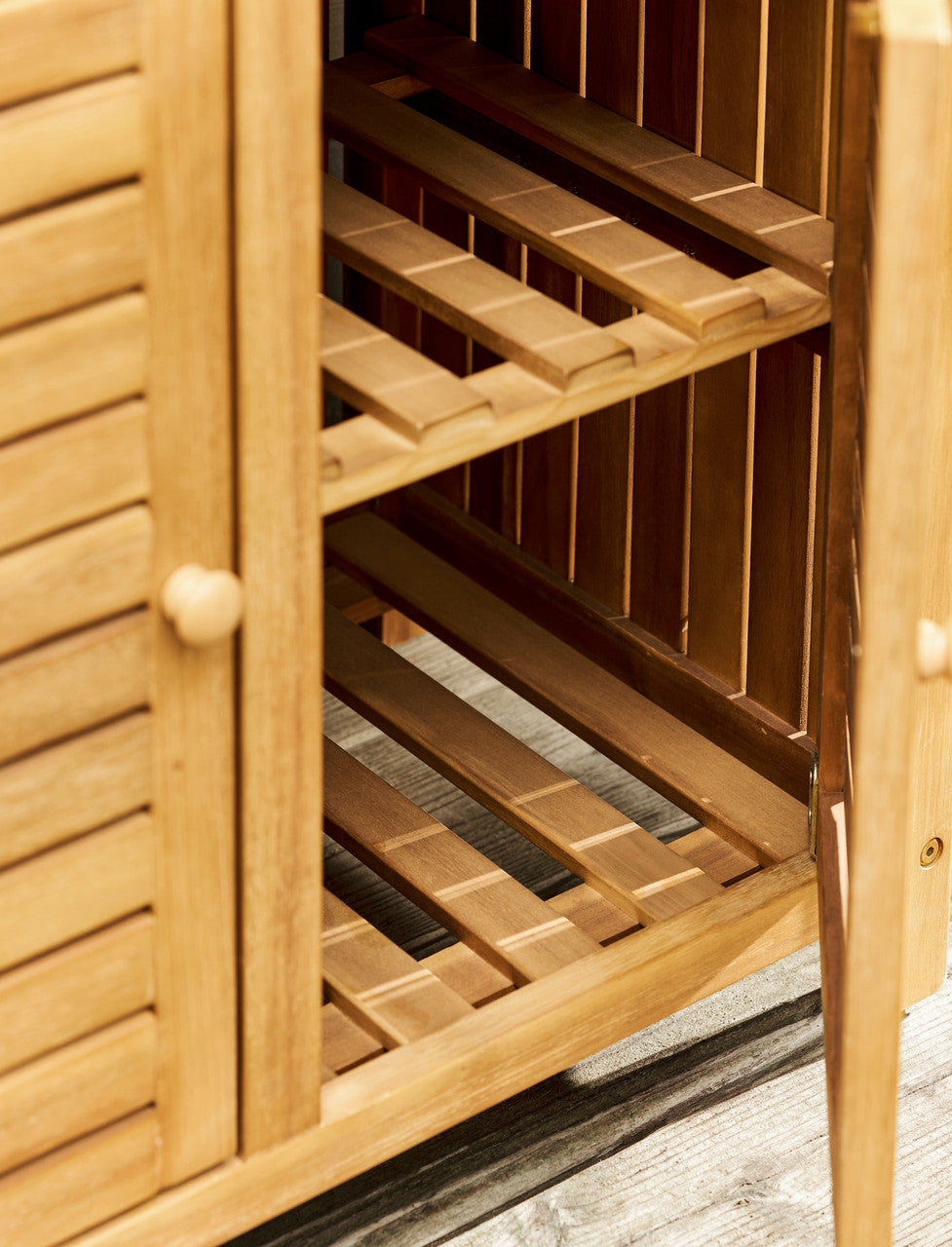 Stonesfield Outdoor Storage Two Doors - Acacia Wood, Natural