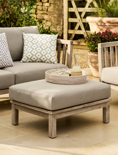 Porthallow Ottoman - Acacia Wood, Natural