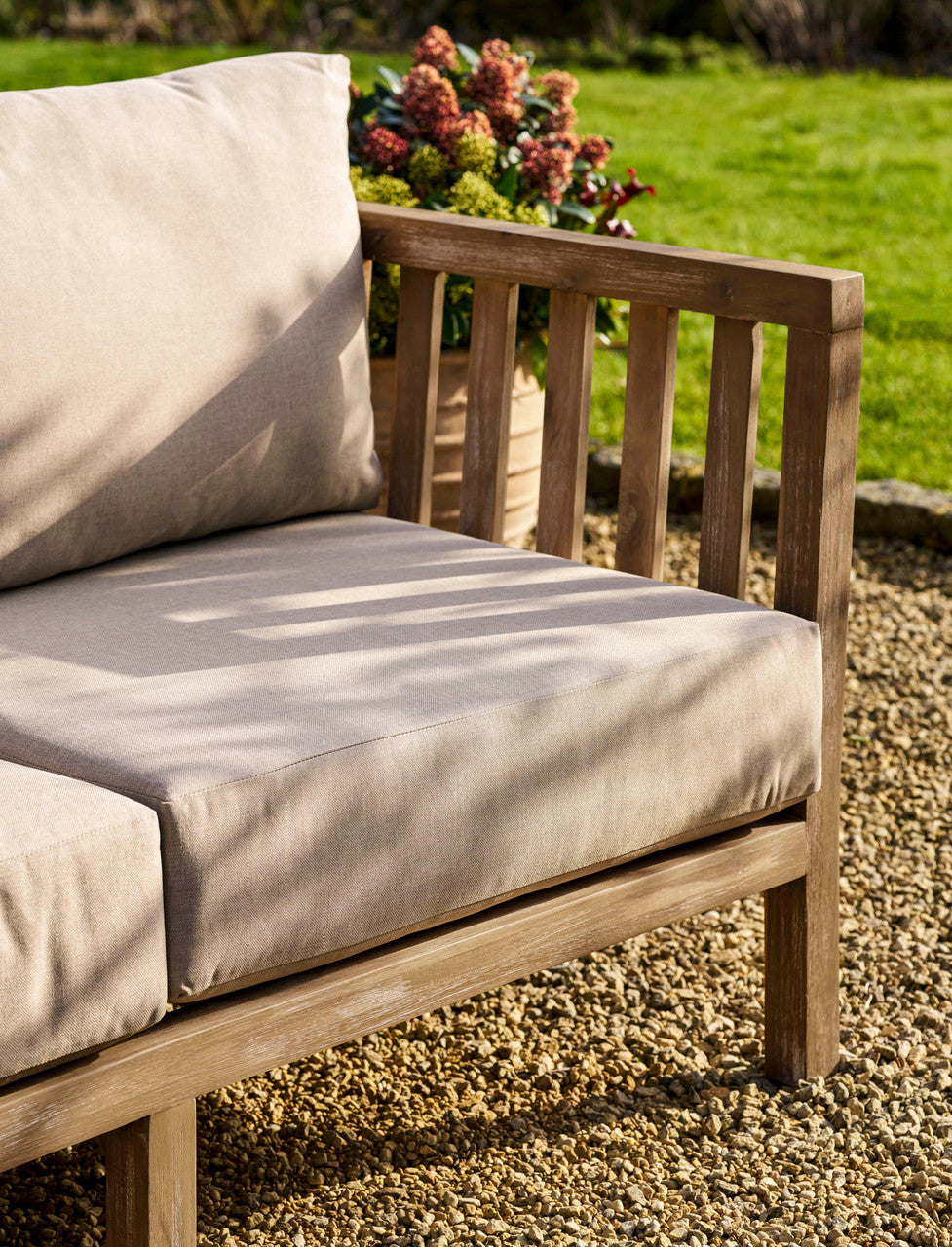 Porthallow 3 Seater Sofa Set - Acacia Wood, Dark Natural