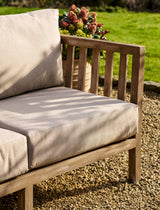 Porthallow 3 Seater Sofa Set - Acacia Wood, Dark Natural
