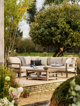 Sandridge Corner Sofa Set - Acacia Wood, Dark Natural