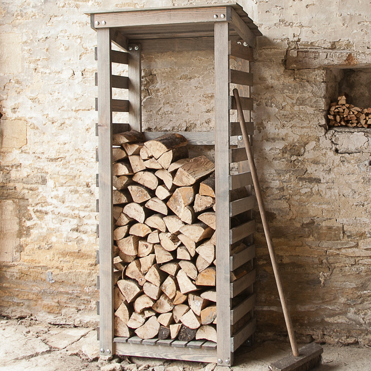 Aldsworth Log Store Tall - Spruce, Natural
