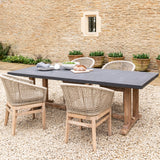 Burcot Dining Table Slate - Acacia Wood & Polystone, Grey, Large
