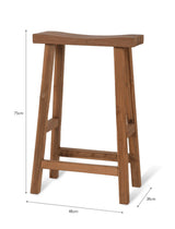 St Mawes Bar Stool - Teak, Natural