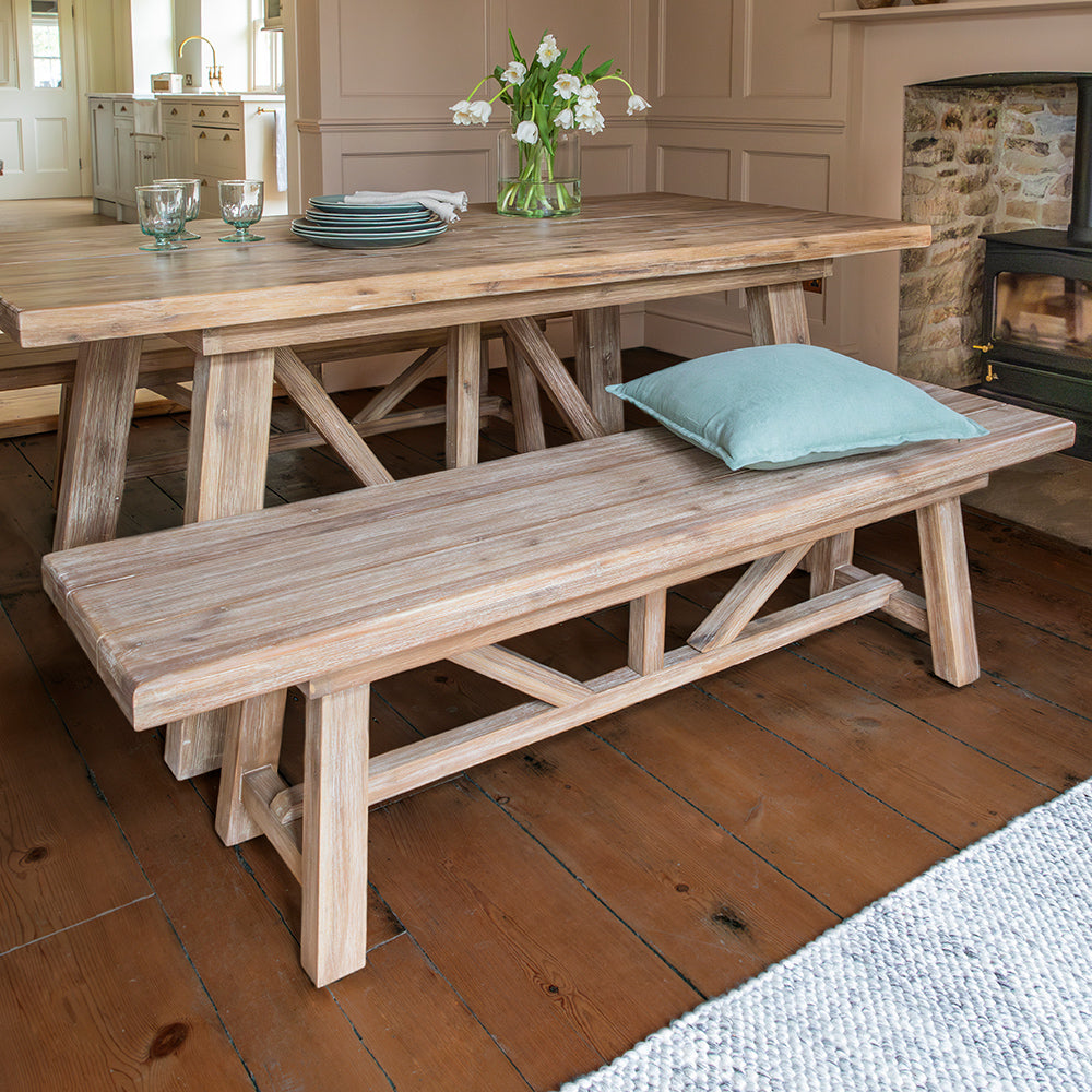Chilford Solid Bench - Acacia Wood, Natural, Small