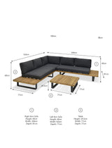Bayworth Corner Sofa Set - Acacia Wood, Natural