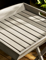 Letcombe Butlers Tray & Stand - Acacia Wood, Whitewash