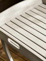 Letcombe Butlers Tray & Stand - Acacia Wood, Whitewash