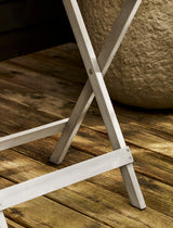 Letcombe Butlers Tray & Stand - Acacia Wood, Whitewash