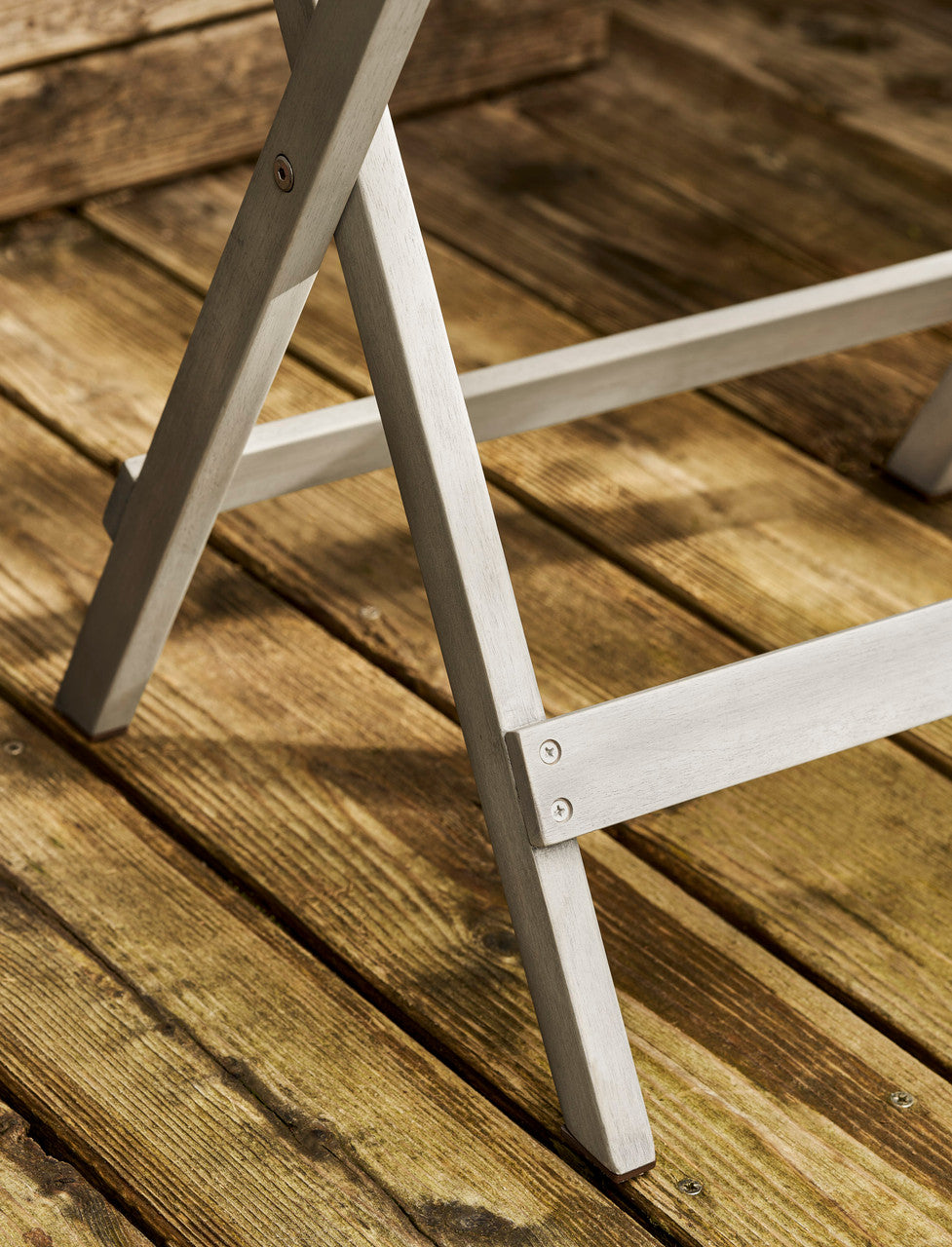 Letcombe Butlers Tray & Stand - Acacia Wood, Whitewash