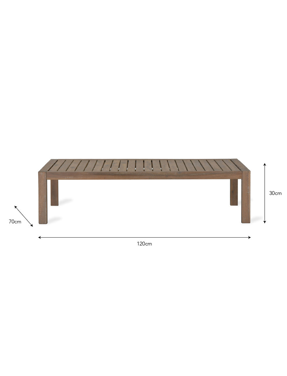 Porthallow Rectangular Coffee Table - Acacia Wood, Natural