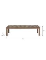 Porthallow Rectangular Coffee Table - Acacia Wood, Natural