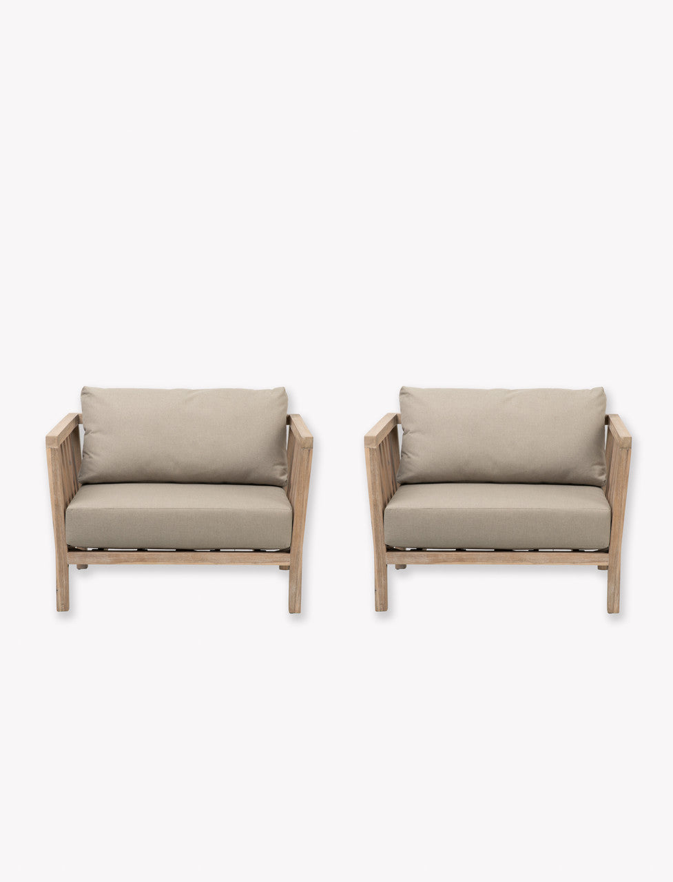 Porthallow Armchairs - Acacia Wood, Natural, Set of 2