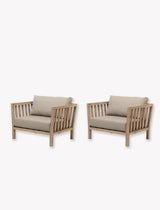 Porthallow Armchairs - Acacia Wood, Natural, Set of 2