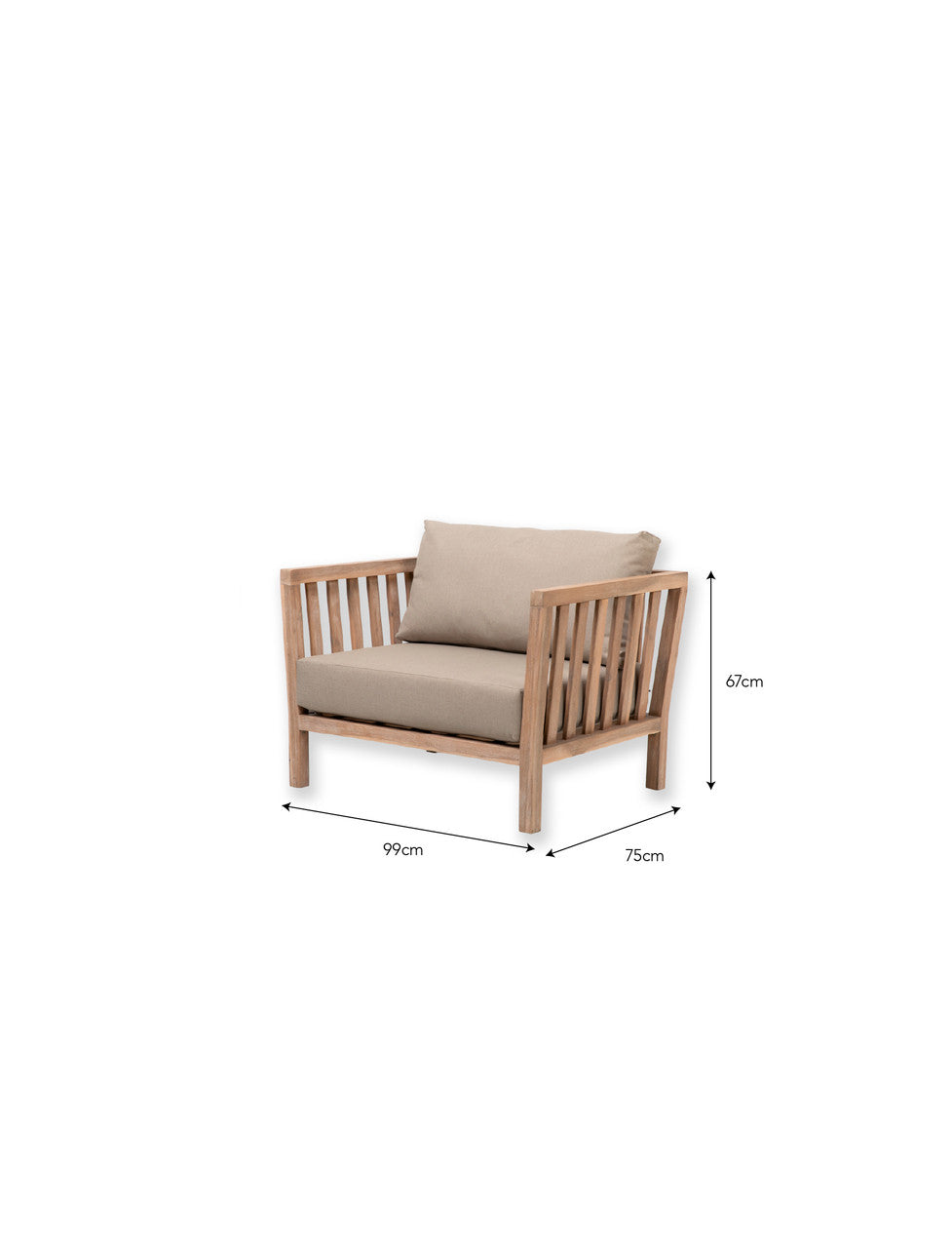 Porthallow Armchairs - Acacia Wood, Natural, Set of 2