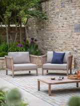 Porthallow Armchairs - Acacia Wood, Natural, Set of 2