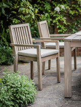 Porthallow Dining Chairs With Arms - Acacia Wood, Natural, Set of 2